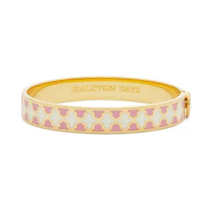 Halcyon Days 1cm Agama - Pale Pink & Cream - Gold - Hinged Bangle