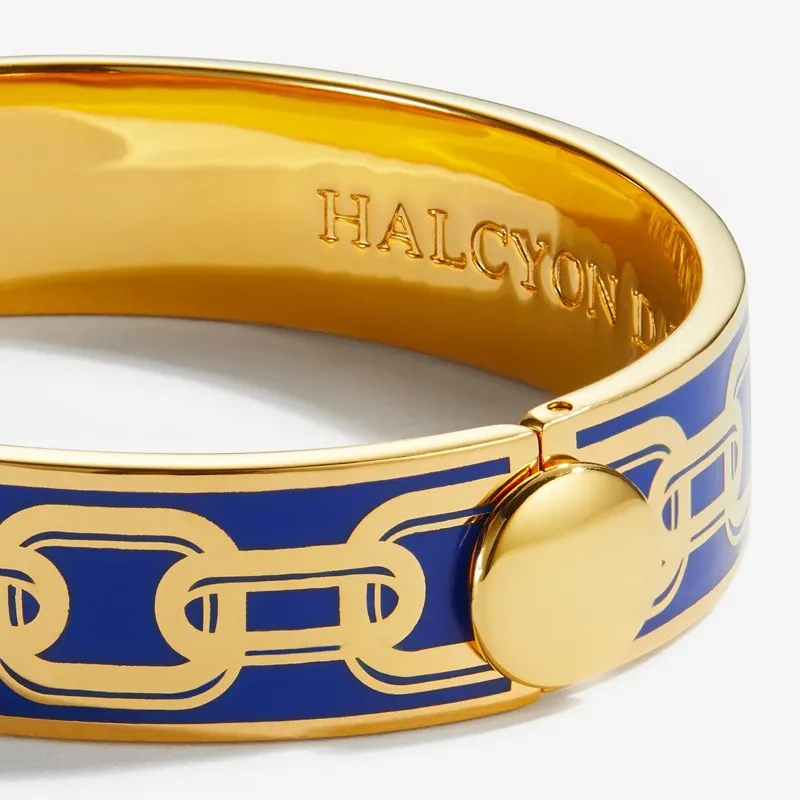 Halcyon Days "Chain Deep Cobalt & Gold" Bangle