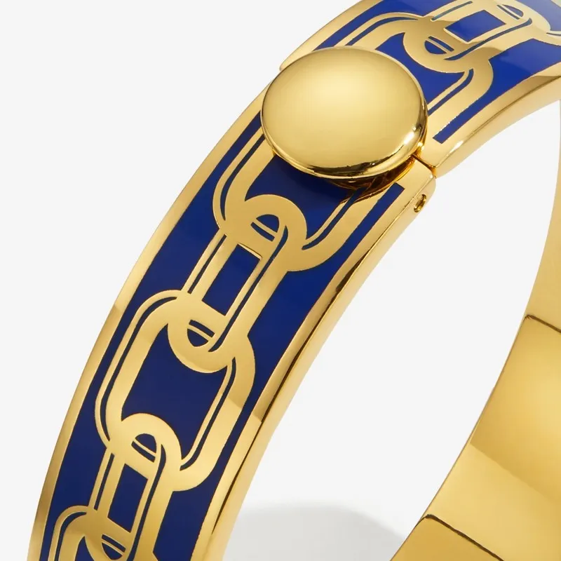 Halcyon Days "Chain Deep Cobalt & Gold" Bangle