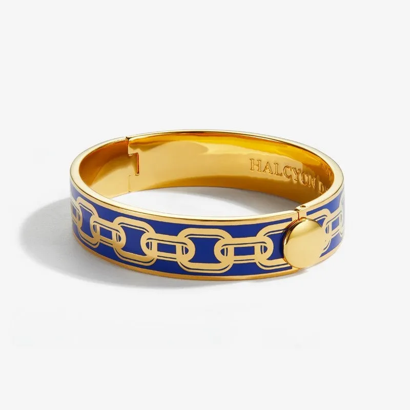 Halcyon Days "Chain Deep Cobalt & Gold" Bangle