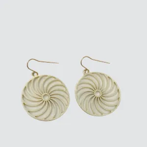 Harlow Brushed Simple Spiral Earrings | Gold