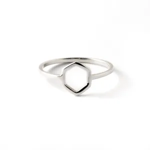 Hexagon Silver Ring