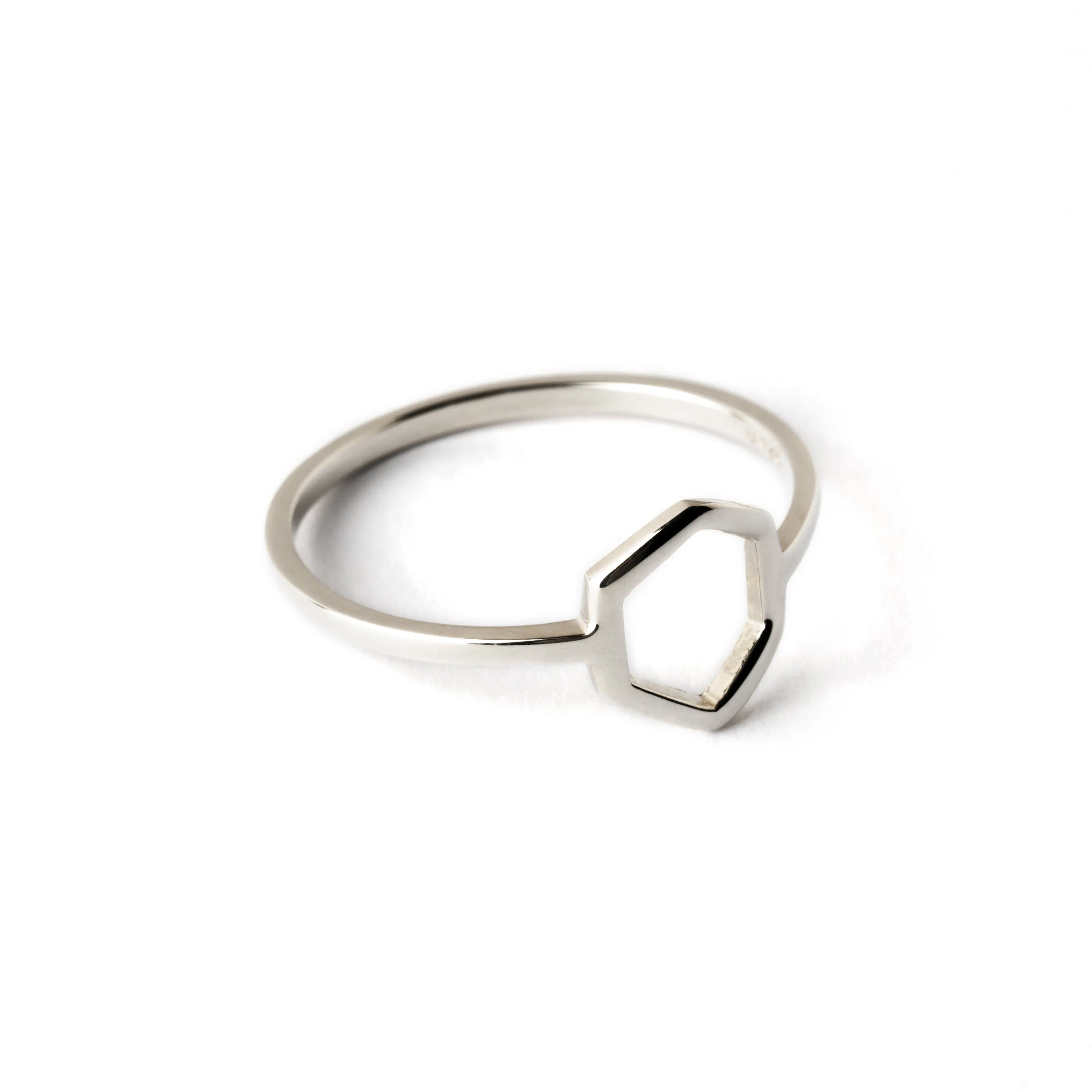 Hexagon Silver Ring
