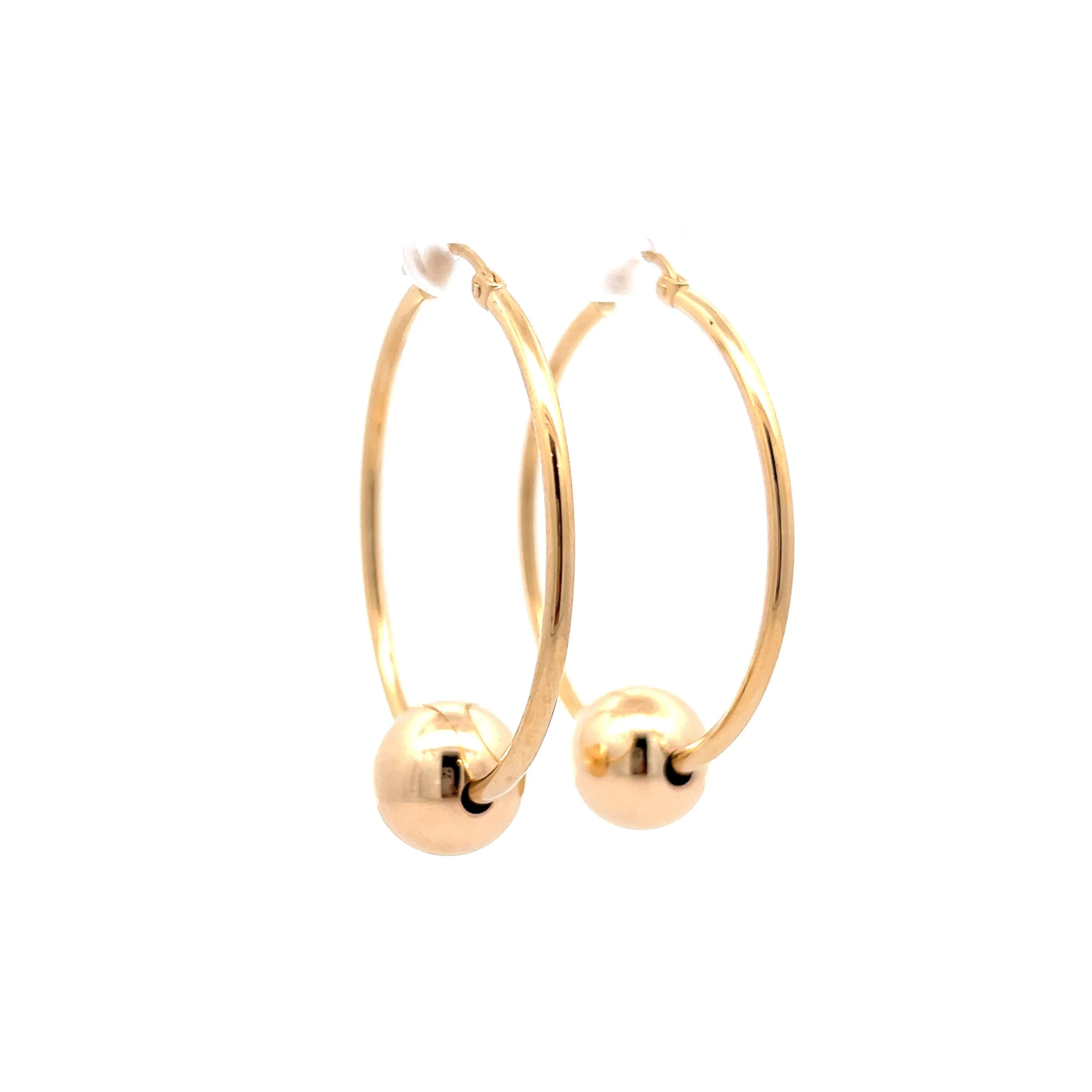 High Polished Hoop Earrings in 14k Yellow Gold