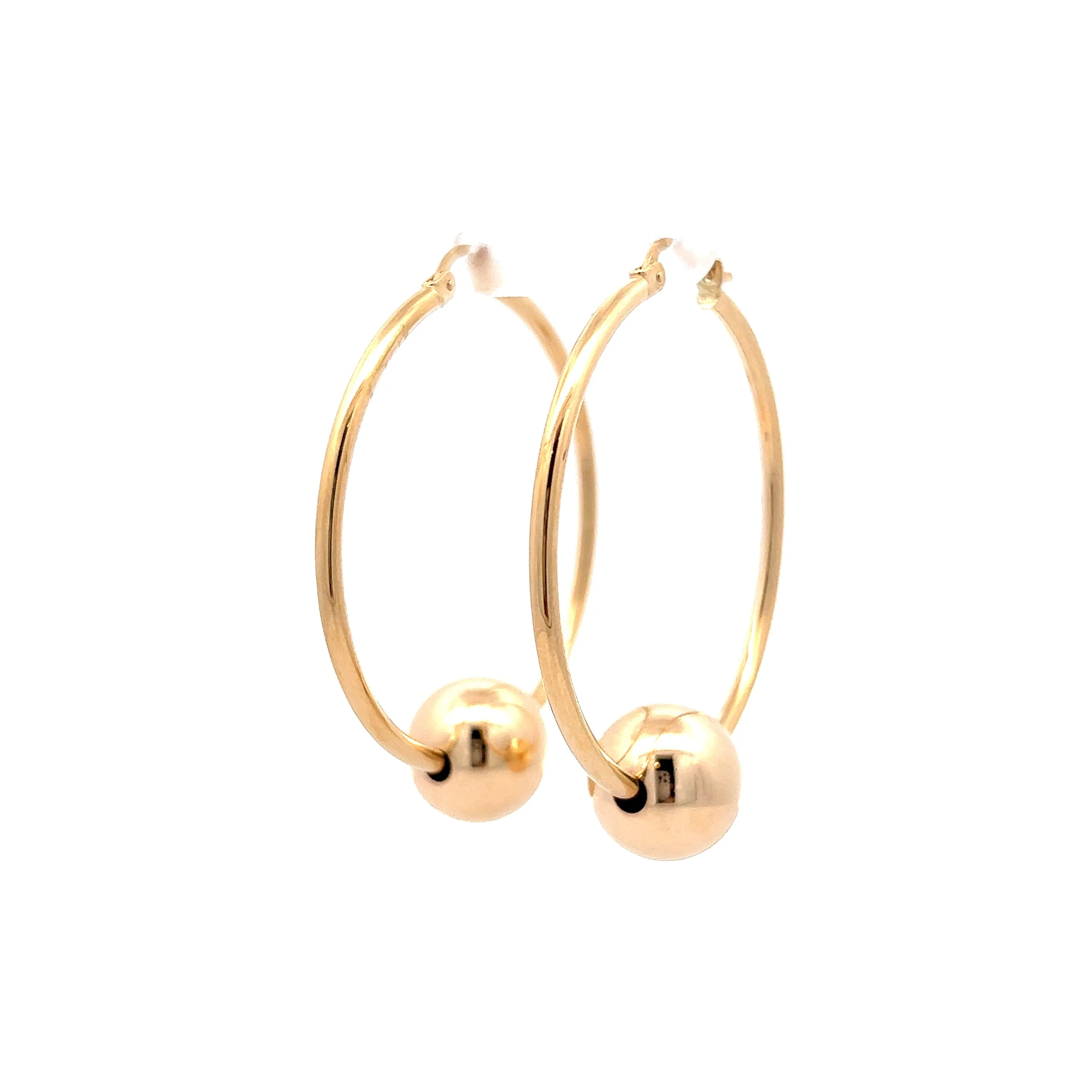 High Polished Hoop Earrings in 14k Yellow Gold