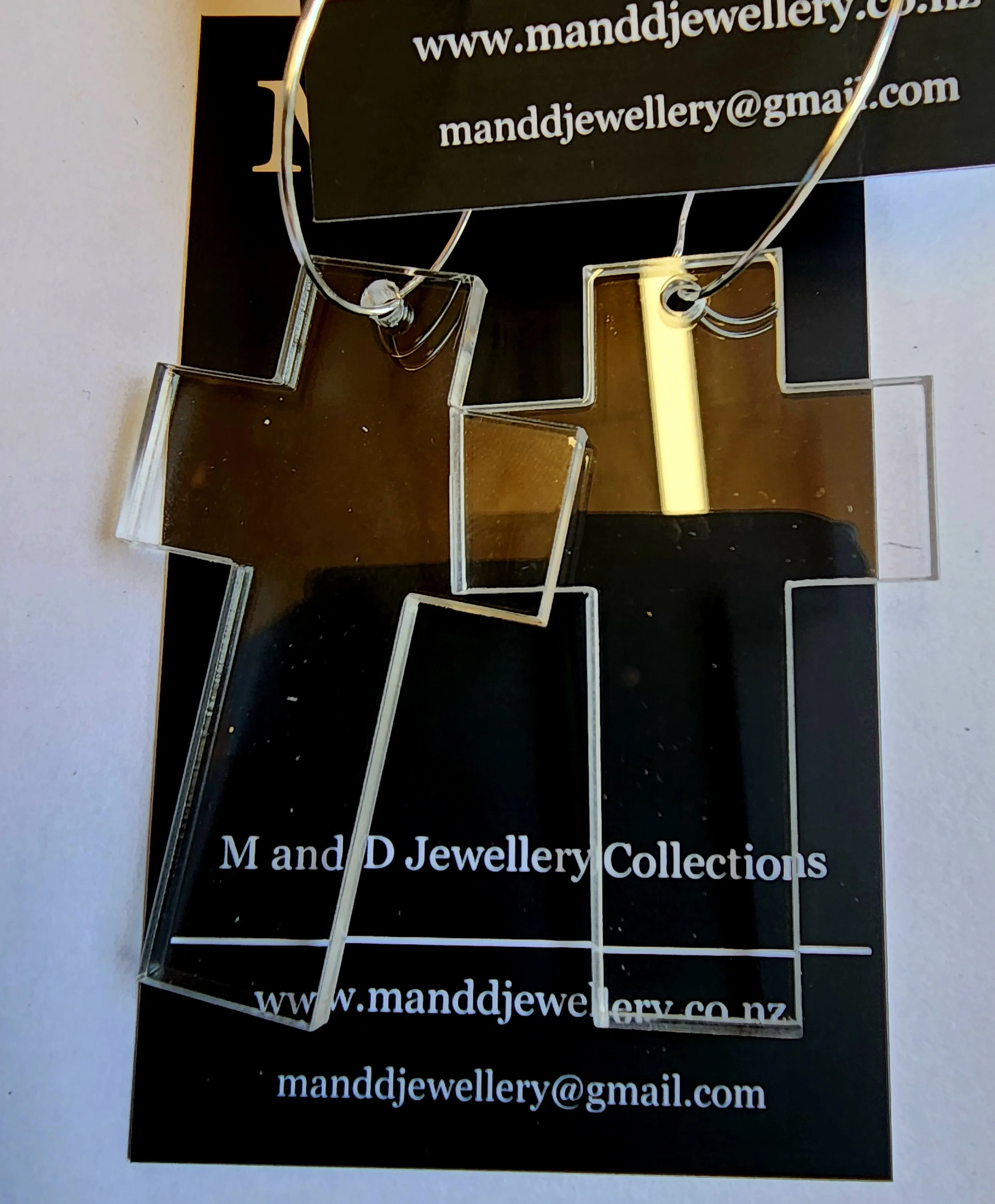 Hooped Solid Cross Earrings 3mm thick