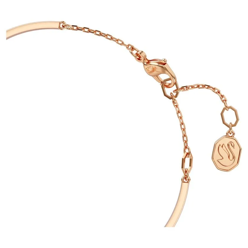 Hyperbola White Rose Gold-tone Plated Infinity Bangle 5679443