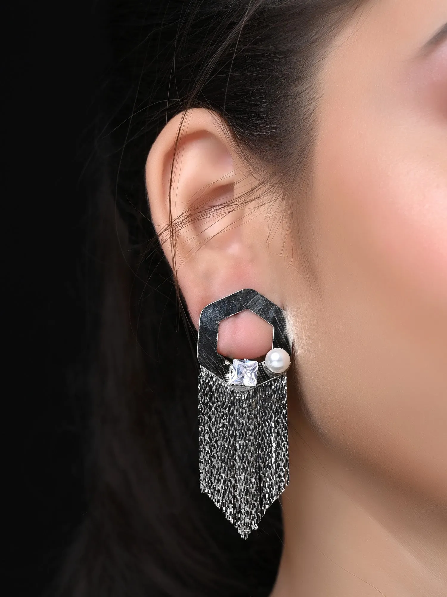 Jassica Silver Western Earrings