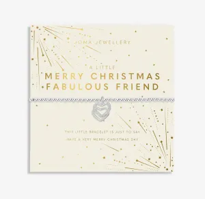 Joma Jewellery 'Merry Christmas Fabulous Friend' Christmas A Little Bracelet