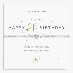 Joma Jewellery Silver A Little 'Happy 21st Birthday' Bracelet