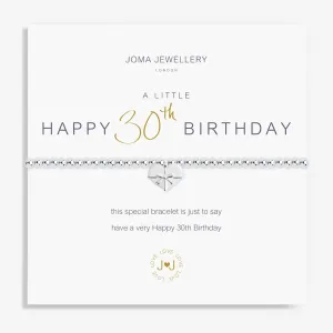 Joma Jewellery Silver A Little 'Happy 30th Birthday' Bracelet