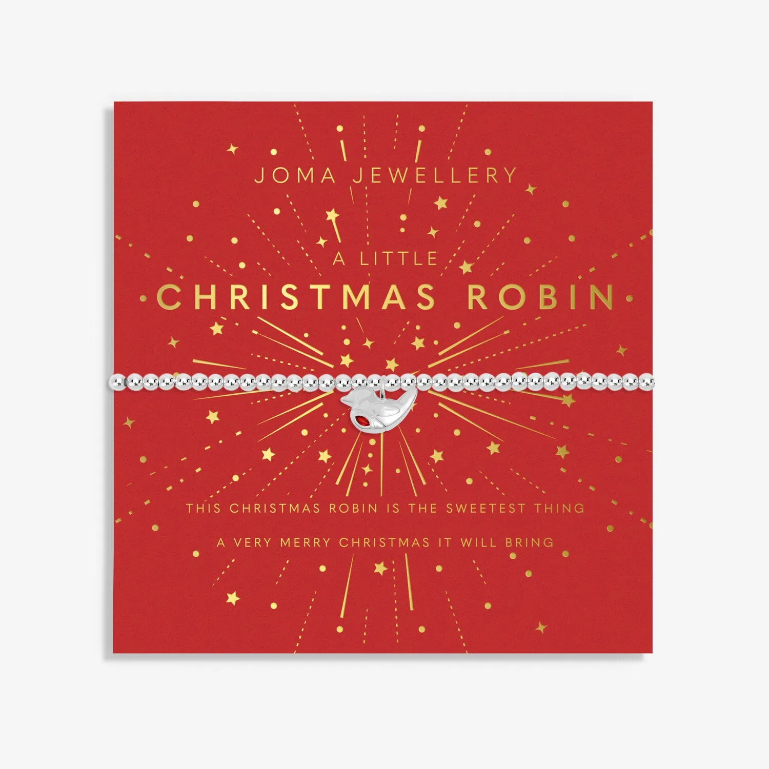 Joma Jewellery Silver Plated A Little 'Chirstmas Robin' Children's Bracelet