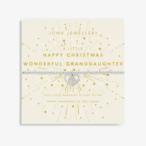 Joma Jewellery Silver Plated A Little 'Happy Christmas Wonderful Granddaughter' Children's Bracelet