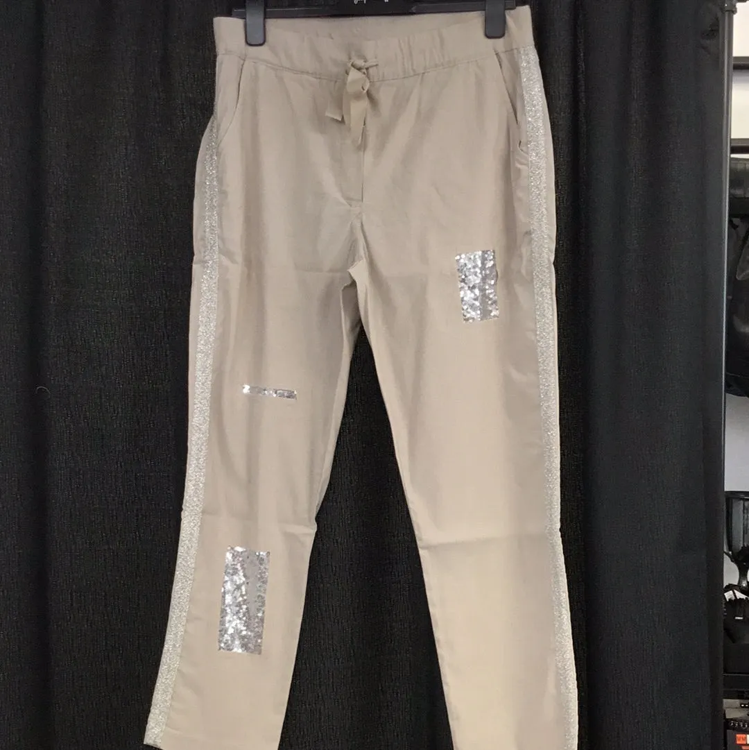 Joseph Ribkoff Drawstring Pant with Glitter Moonstone 222909