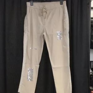 Joseph Ribkoff Drawstring Pant with Glitter Moonstone 222909