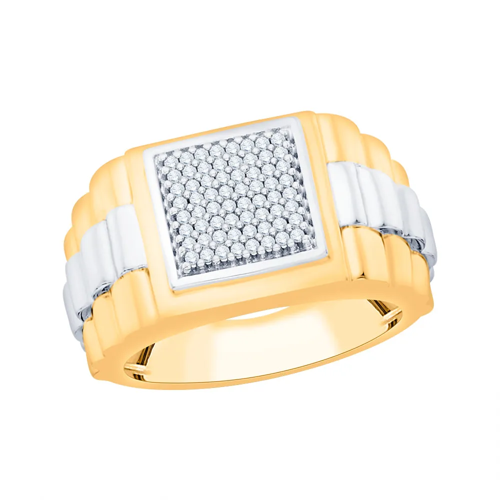 KATARINA 1/3 cttw Prong Set Diamond Cluster Men's Ring