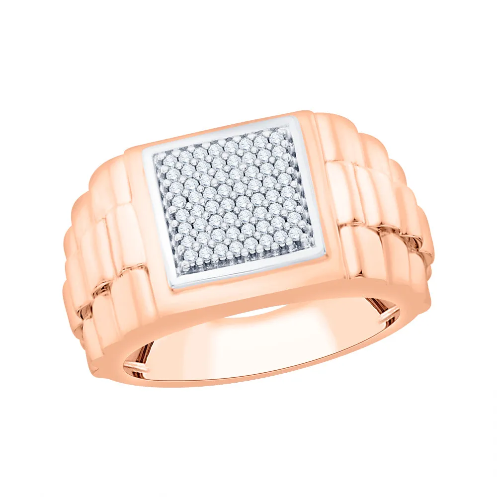 KATARINA 1/3 cttw Prong Set Diamond Cluster Men's Ring