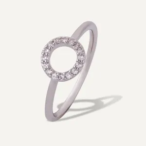 Keira Cubic Zirconia Size 18 Ring In Silver-Tone