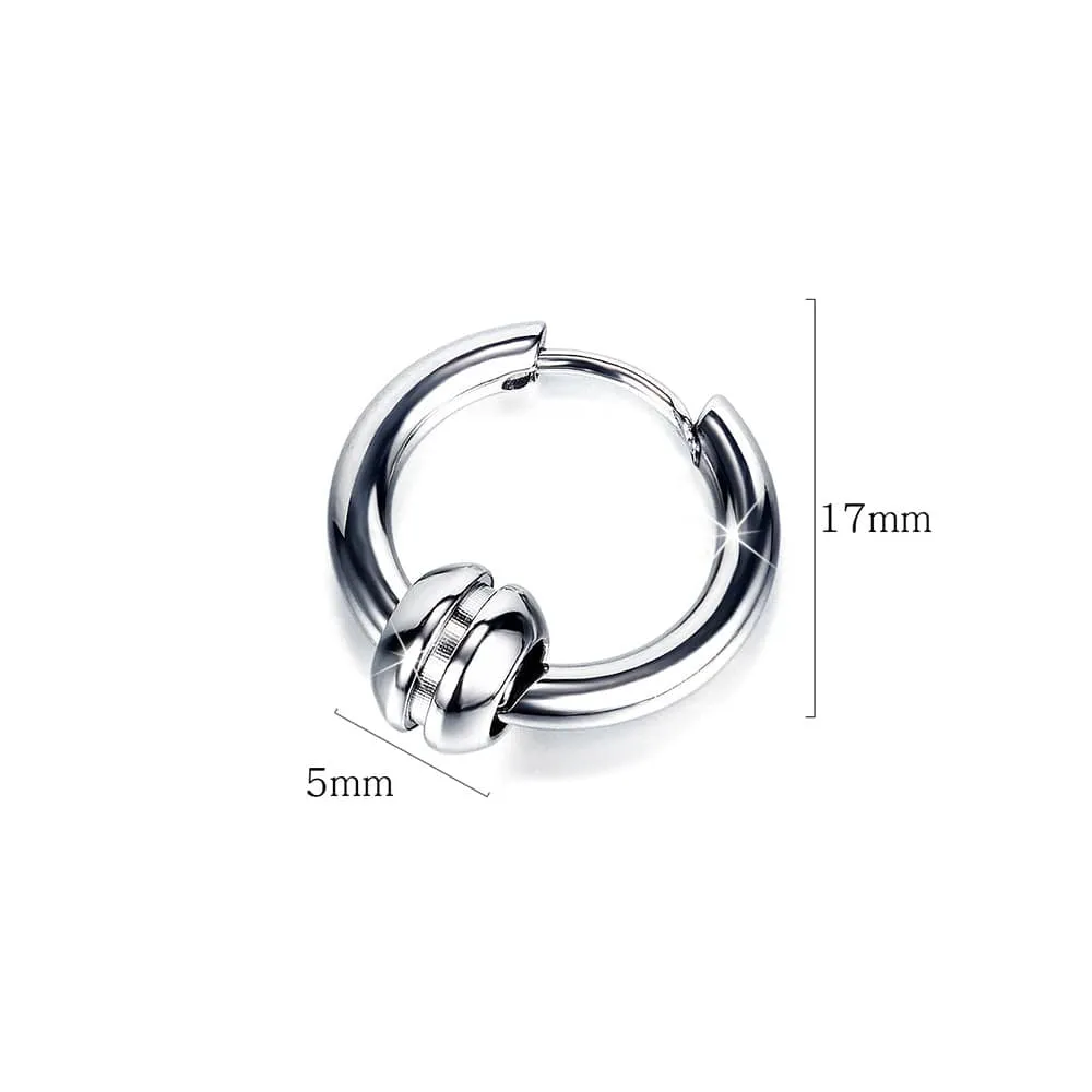 Klovi Round Bead White Gold Layered Earrings