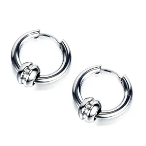 Klovi Round Bead White Gold Layered Earrings