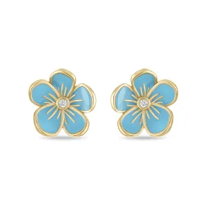 Large Florette Studs in Blue