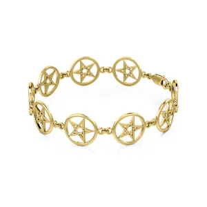 Large Pentacle 14K Gold Bracelet GTBG018