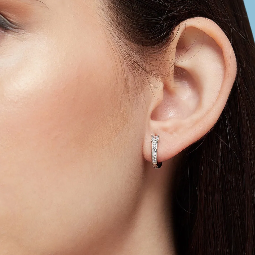 Lavish and Luxurious Silver Huggie 925 Silver Earrings