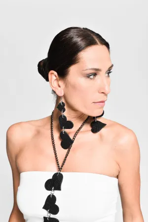 Leather heart Earrings