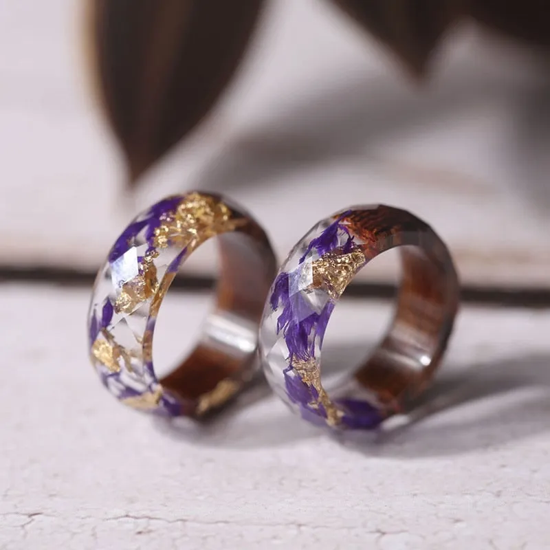 LILLIAN GRACE WOODEN FLORAL RING