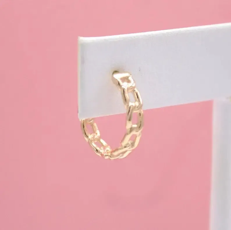 Link Cuban Huggie Earrings
