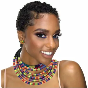 LOVCIA African Multilayer Choker Necklaces Earrings Jewelry Sets