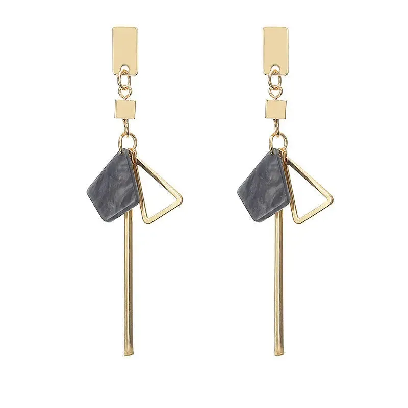 LOVCIA Elegant Geometric Long Earrings for Women - Fashionable Alloy Jewelry
