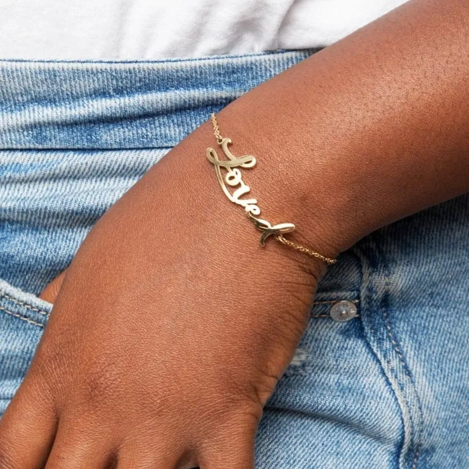 Loved Script Bracelet