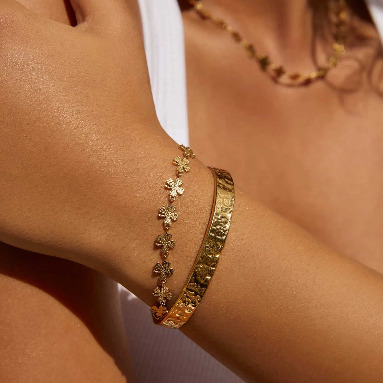 Lucky Charm Gold Clover Bracelet