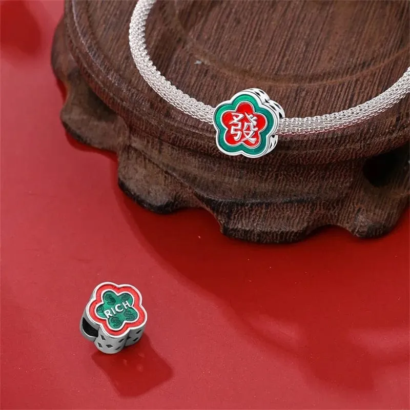 Lucky Mahjong Flower Charm