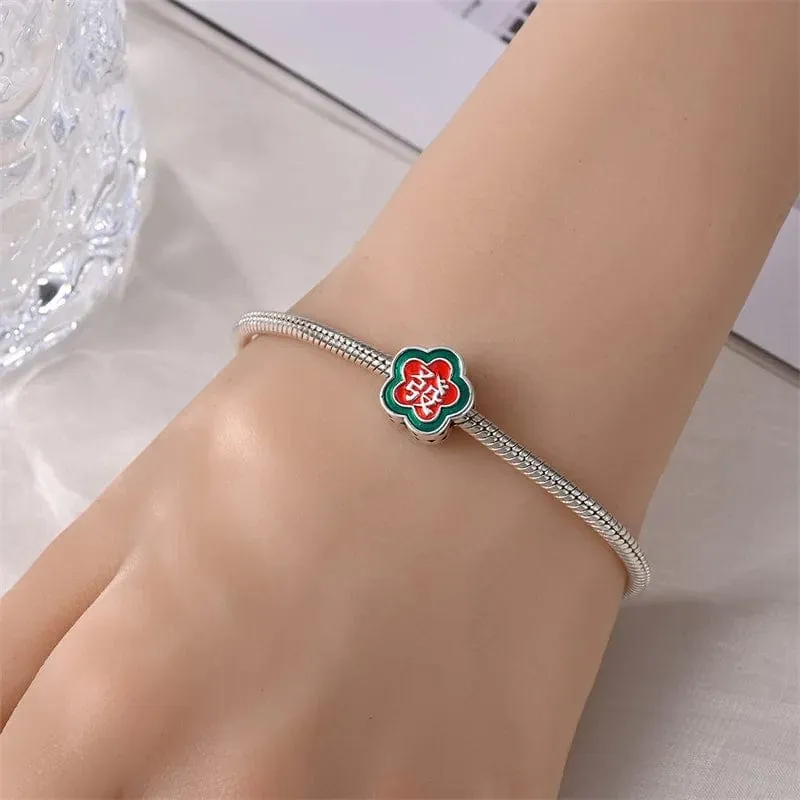 Lucky Mahjong Flower Charm