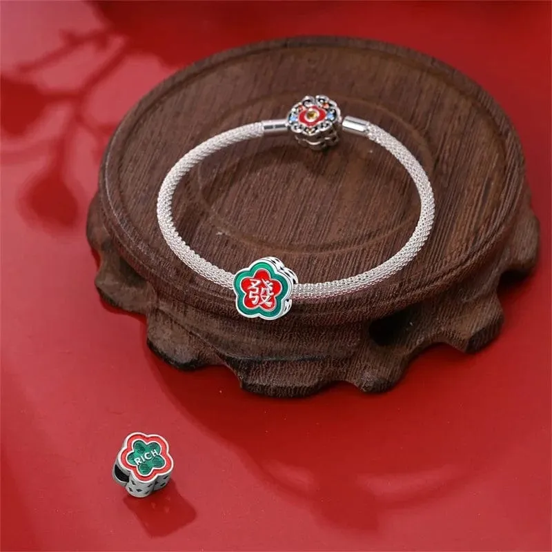 Lucky Mahjong Flower Charm