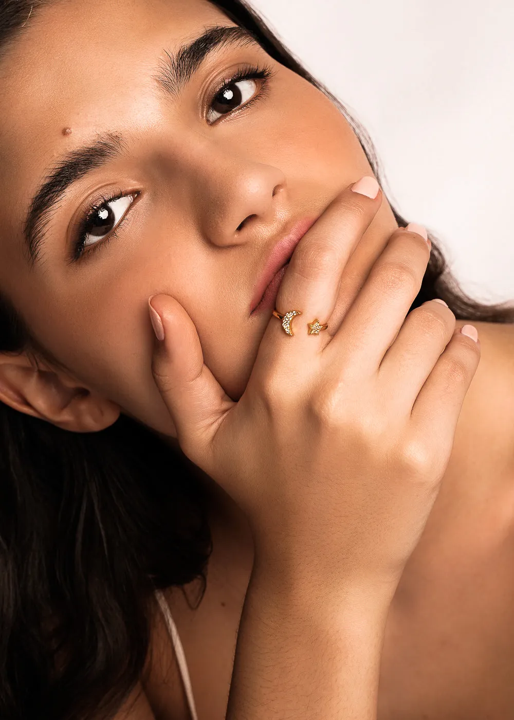Luna Moon Ring in Gold