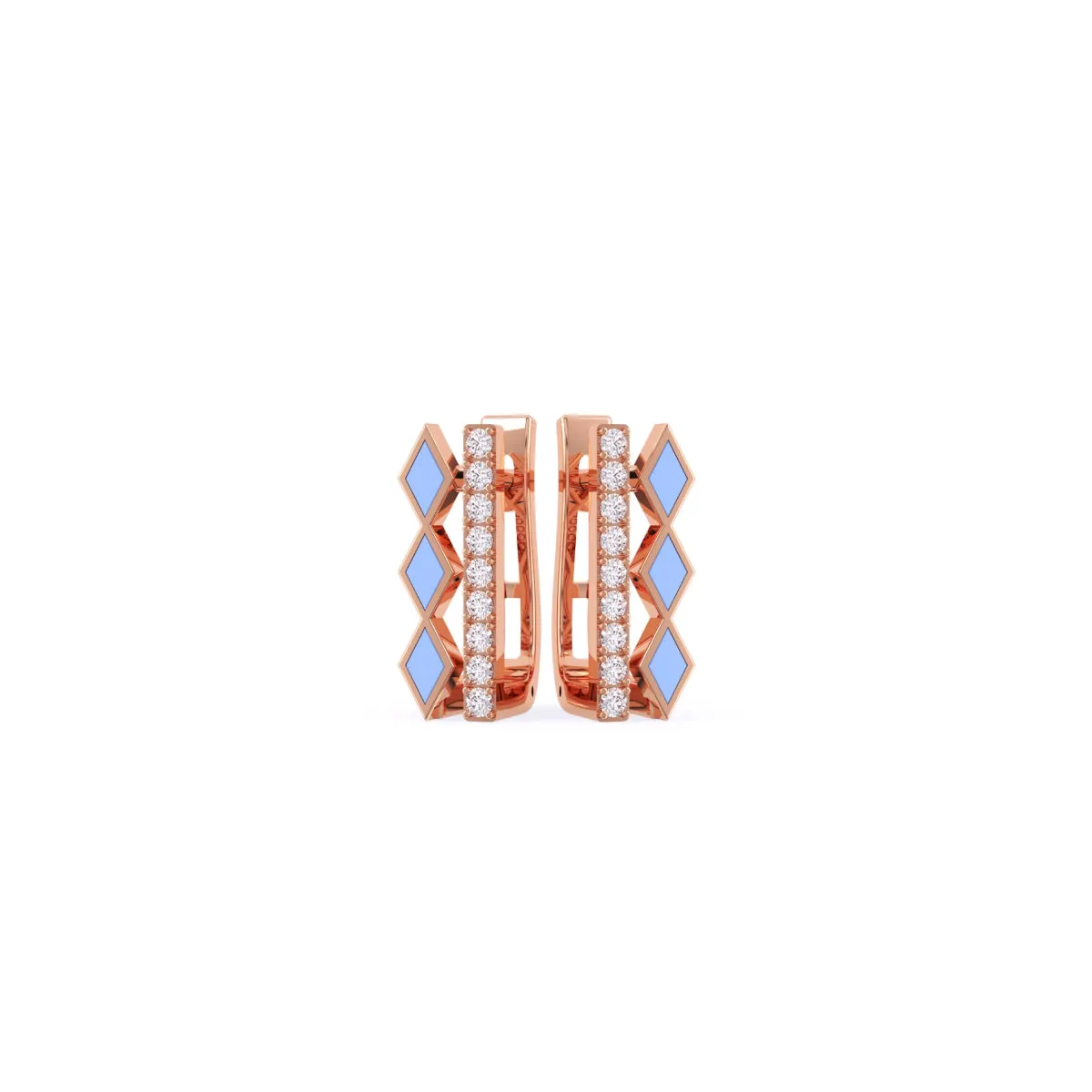Luxurious Bar Diamond Hoop Earrings