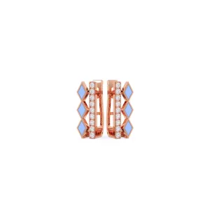 Luxurious Bar Diamond Hoop Earrings