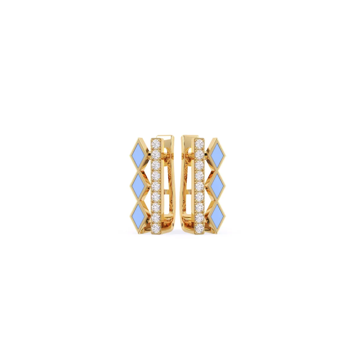 Luxurious Bar Diamond Hoop Earrings