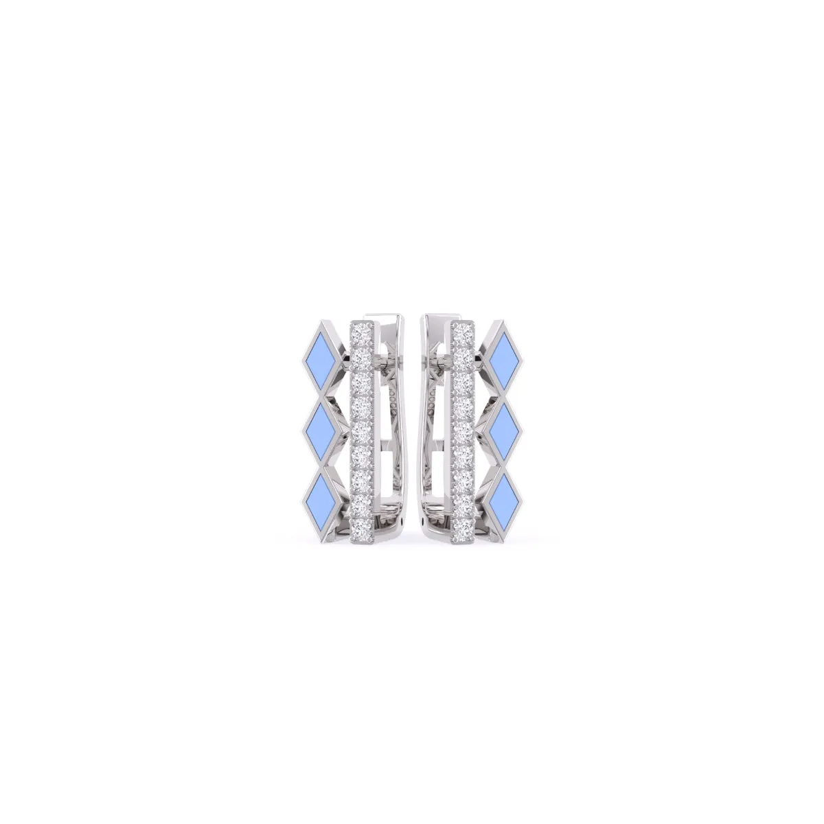 Luxurious Bar Diamond Hoop Earrings