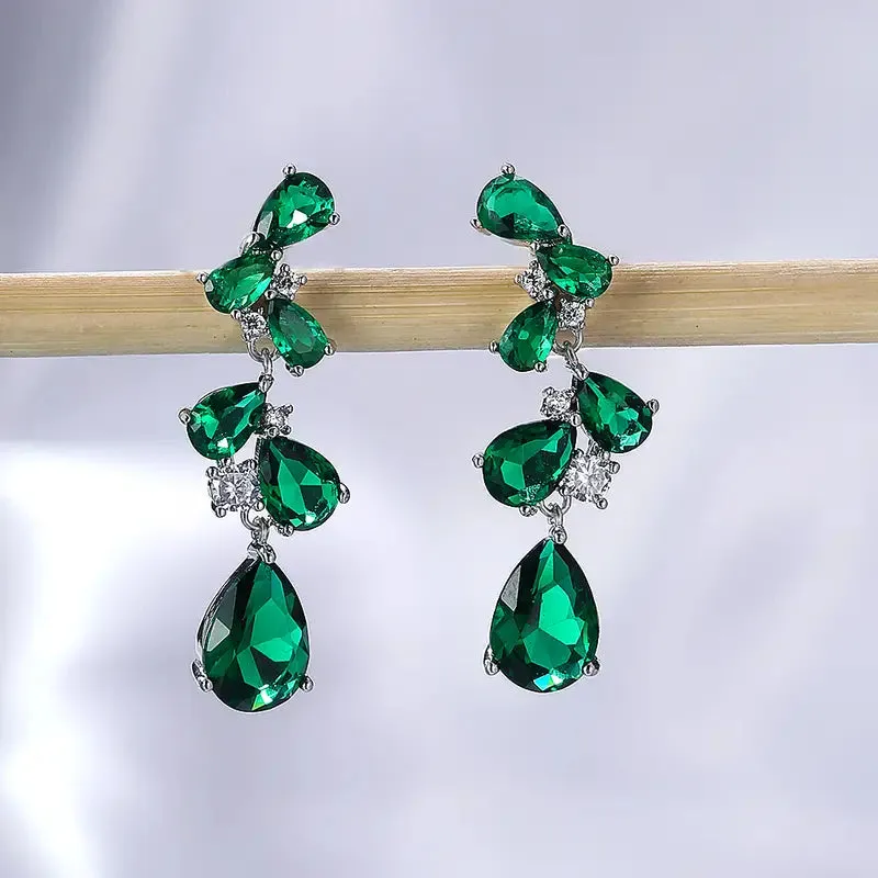 Luxurious Colored Water Drop Earrings