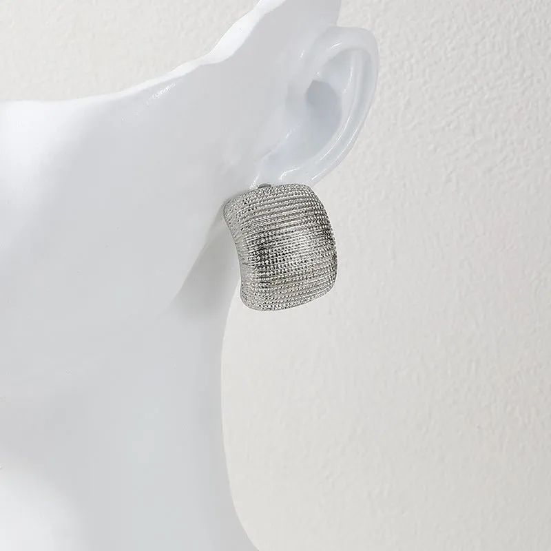 Luxurious European & American High-End Metal Texture Nail Earrings