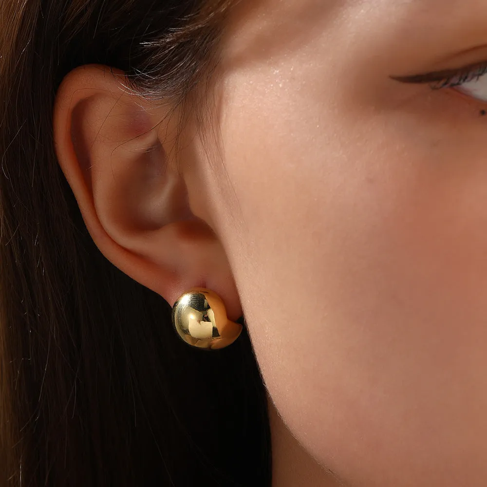 Luxurious Irregular Ellipse Copper Drop Earrings