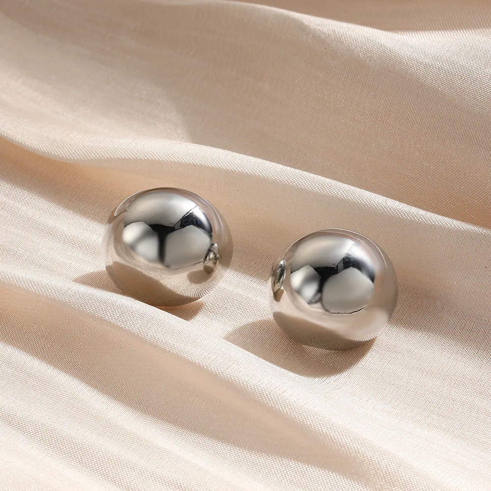 Luxurious Irregular Ellipse Copper Drop Earrings