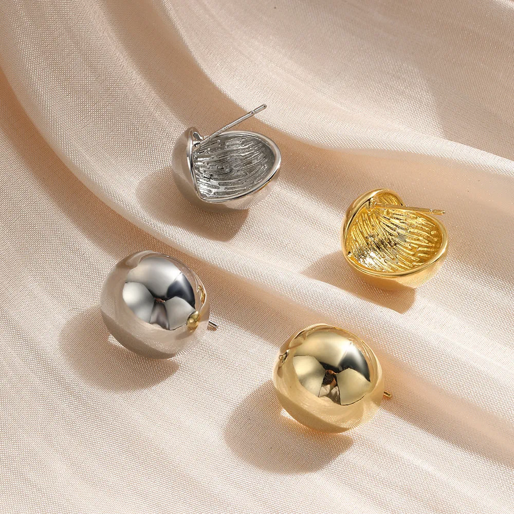 Luxurious Irregular Ellipse Copper Drop Earrings