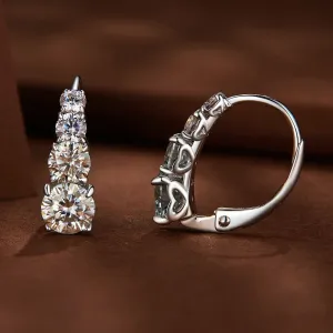 Luxurious Moissanite Sterling Silver Hoop Earrings