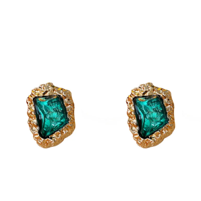 Luxurious Pleated Circle Geometric Plastic Electroplating Earrings