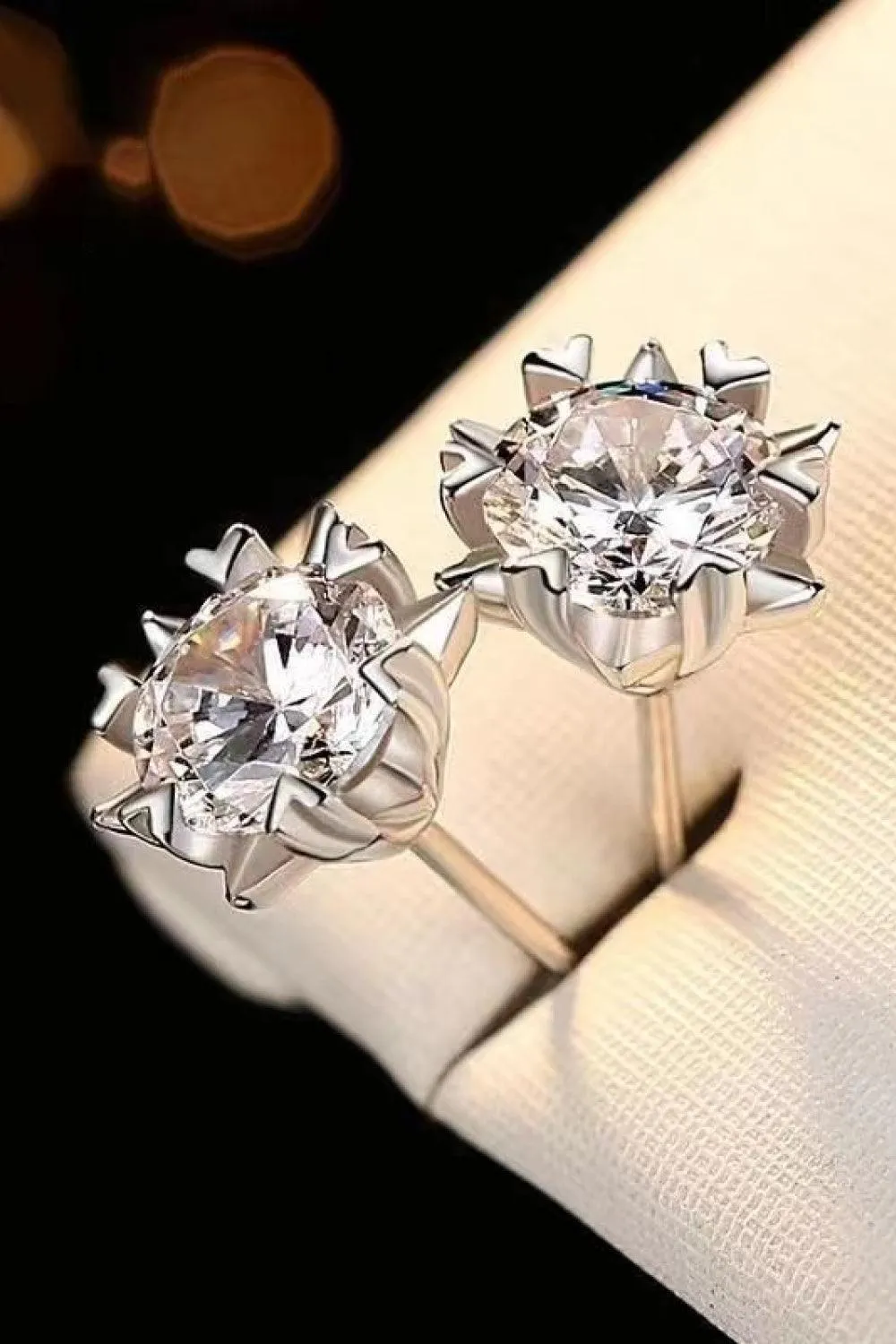 Luxurious Shine 4 Carat Moissanite Stud Earrings